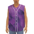 Purple Polygonal Geometric Print Sleeveless Baseball Jersey