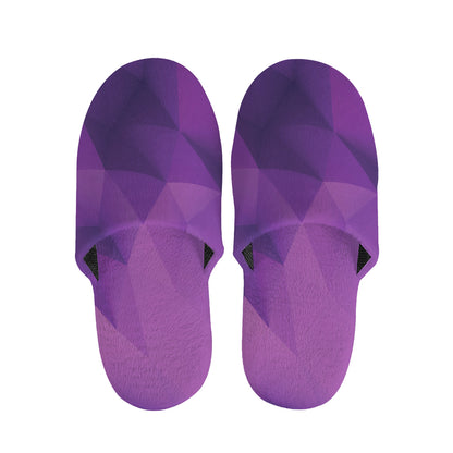Purple Polygonal Geometric Print Slippers