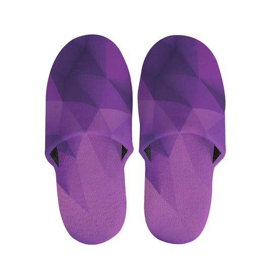 Purple Polygonal Geometric Print Slippers