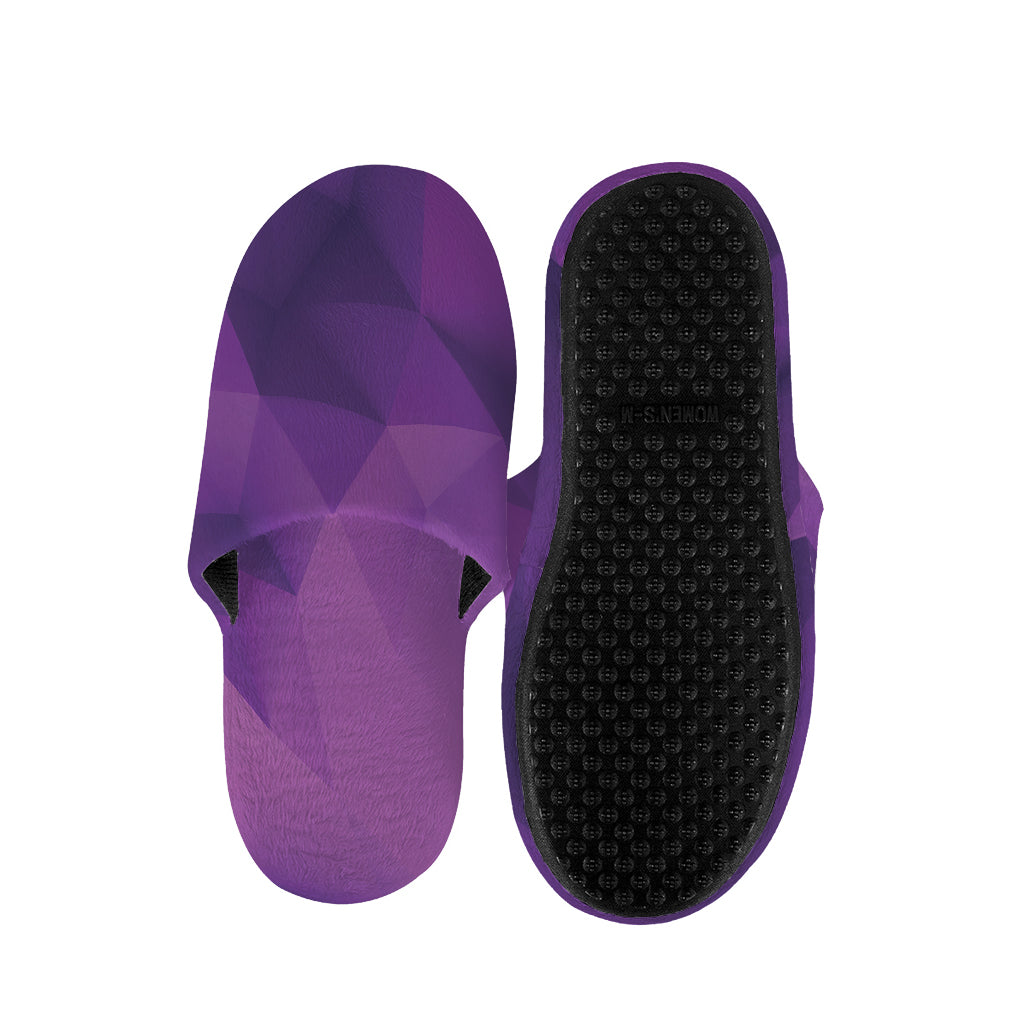 Purple Polygonal Geometric Print Slippers