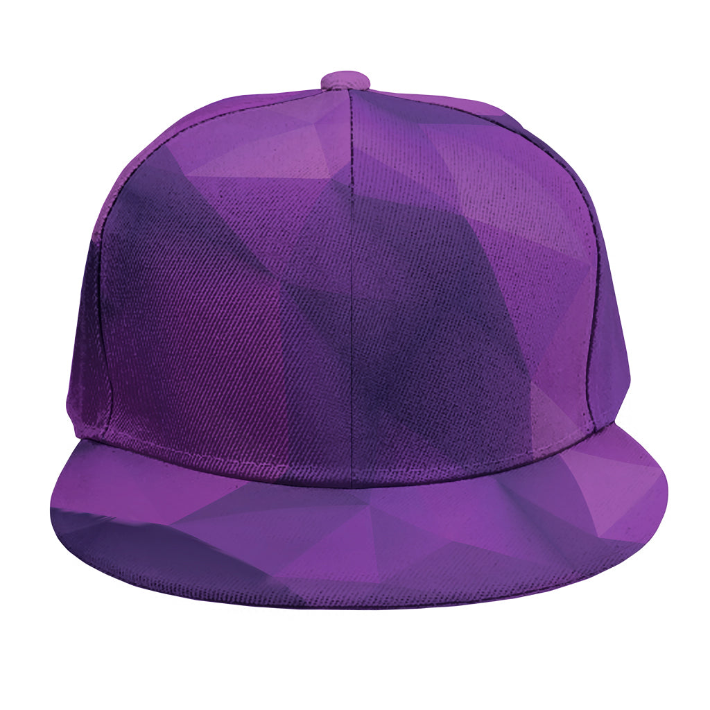 Purple Polygonal Geometric Print Snapback Cap