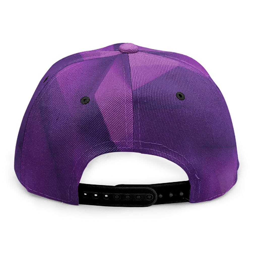 Purple Polygonal Geometric Print Snapback Cap