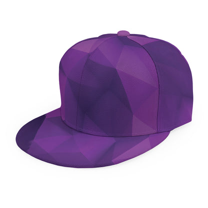 Purple Polygonal Geometric Print Snapback Cap