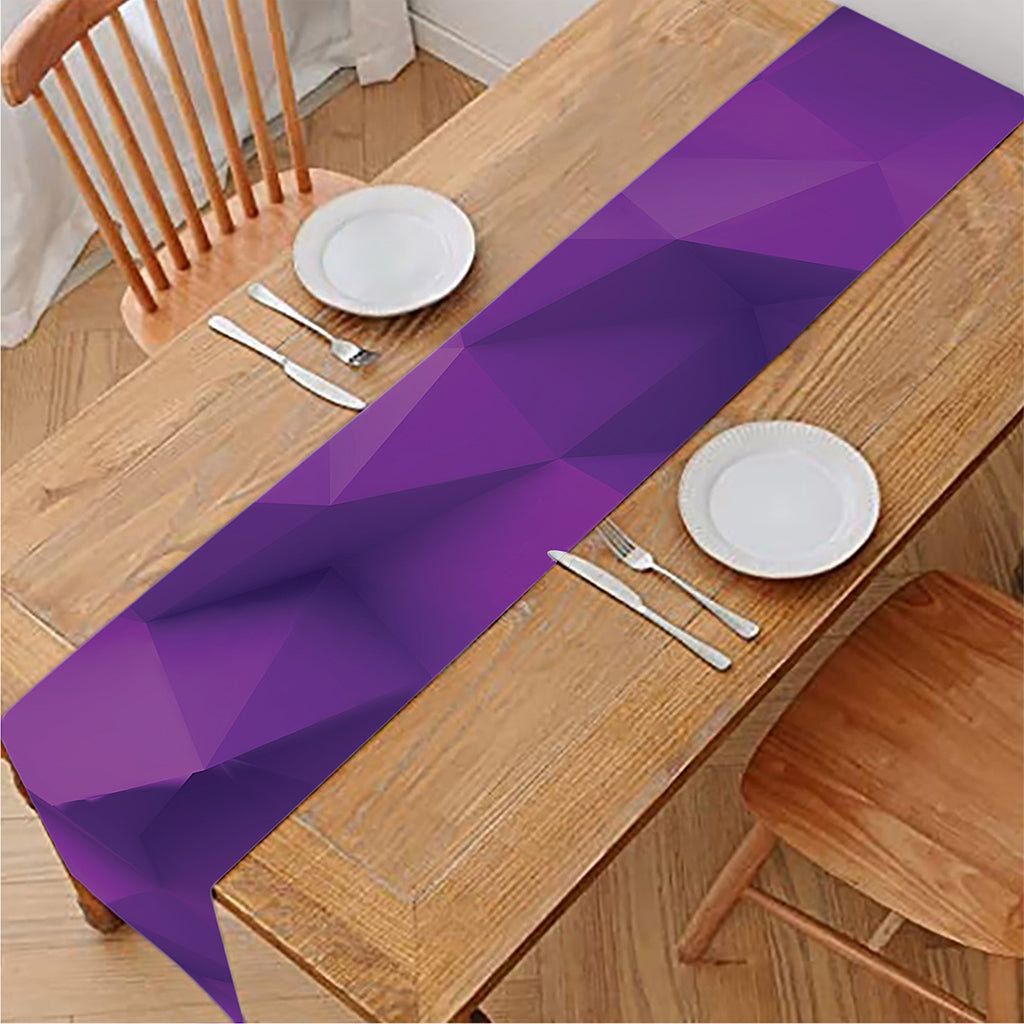 Purple Polygonal Geometric Print Table Runner