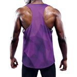 Purple Polygonal Geometric Print Training Tank Top
