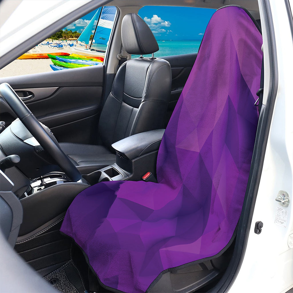 Purple Polygonal Geometric Print Waterproof Car Seat Cover