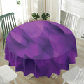 Purple Polygonal Geometric Print Waterproof Round Tablecloth