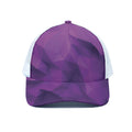 Purple Polygonal Geometric Print White Mesh Trucker Hat
