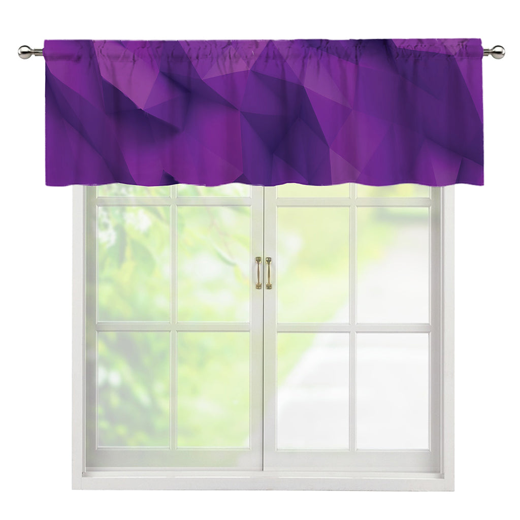 Purple Polygonal Geometric Print Window Valance
