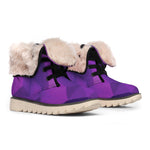 Purple Polygonal Geometric Print Winter Boots
