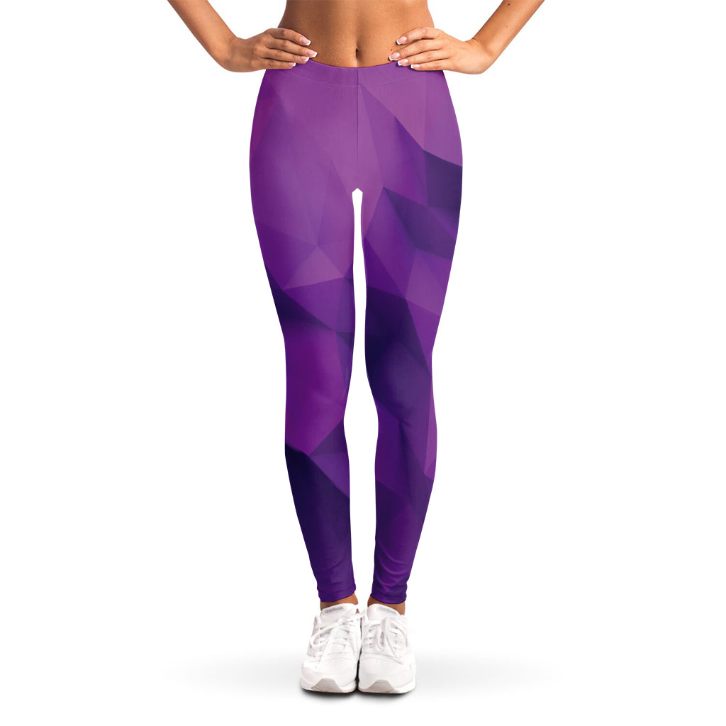 Purple Polygonal Geometric Print Women's Leggings