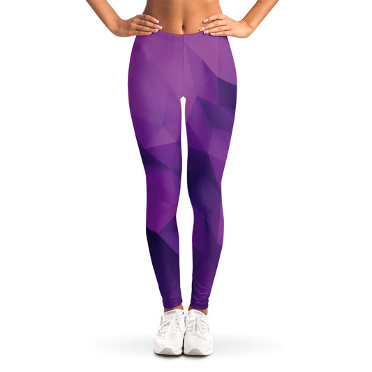 Purple Polygonal Geometric Print Women's Leggings