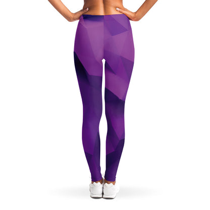 Purple Polygonal Geometric Print Women's Leggings