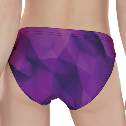 Purple Polygonal Geometric Print Women's Panties