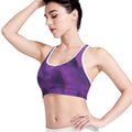 Purple Polygonal Geometric Print Women's Sports Bra