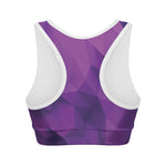 Purple Polygonal Geometric Print Women's Sports Bra
