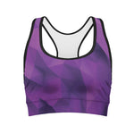 Purple Polygonal Geometric Print Women's Sports Bra