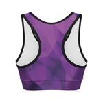 Purple Polygonal Geometric Print Women's Sports Bra