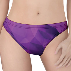 Purple Polygonal Geometric Print Women's Thong