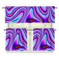 Purple Psychedelic Trippy Print 3 Piece Kitchen Curtains
