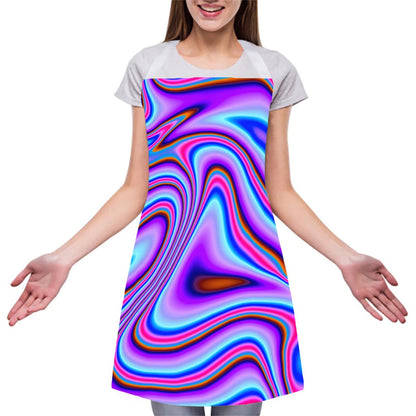 Purple Psychedelic Trippy Print Adjustable Apron