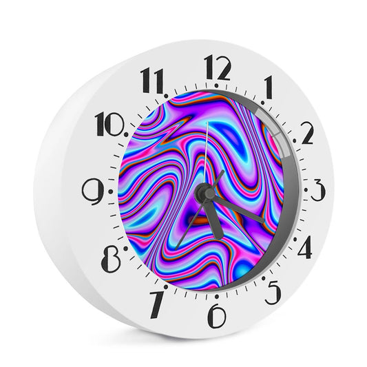Purple Psychedelic Trippy Print Alarm Clock