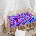 Purple Psychedelic Trippy Print Baby Crib Sheet
