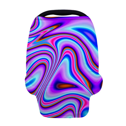 Purple Psychedelic Trippy Print Baby Seat Cover