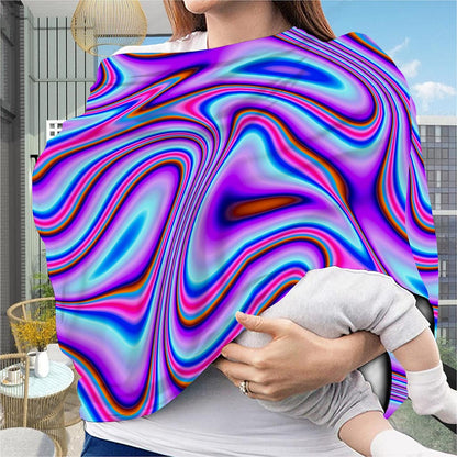 Purple Psychedelic Trippy Print Baby Seat Cover