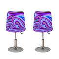 Purple Psychedelic Trippy Print Bar Stool Covers