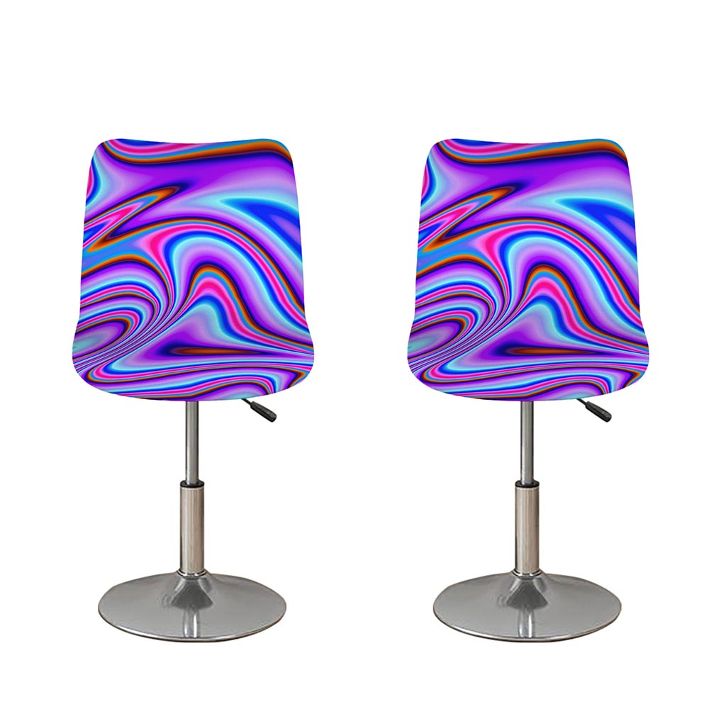Purple Psychedelic Trippy Print Bar Stool Covers