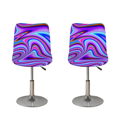 Purple Psychedelic Trippy Print Bar Stool Covers