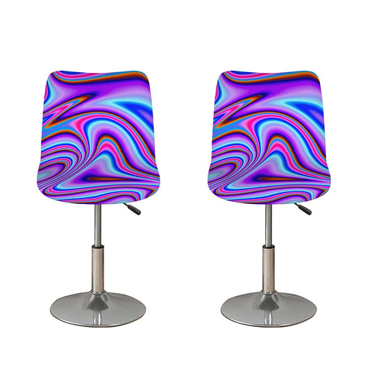 Purple Psychedelic Trippy Print Bar Stool Covers