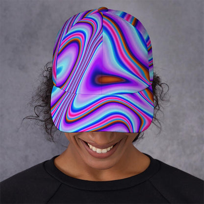 Purple Psychedelic Trippy Print Baseball Cap
