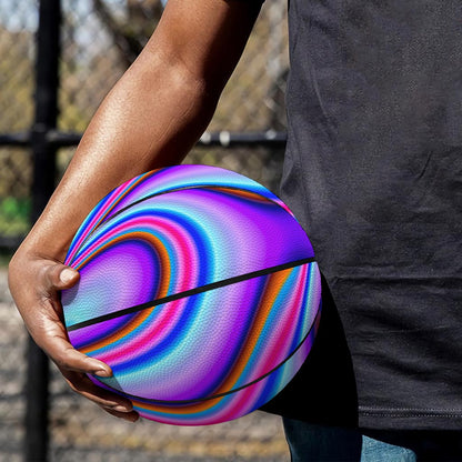Purple Psychedelic Trippy Print Basketball
