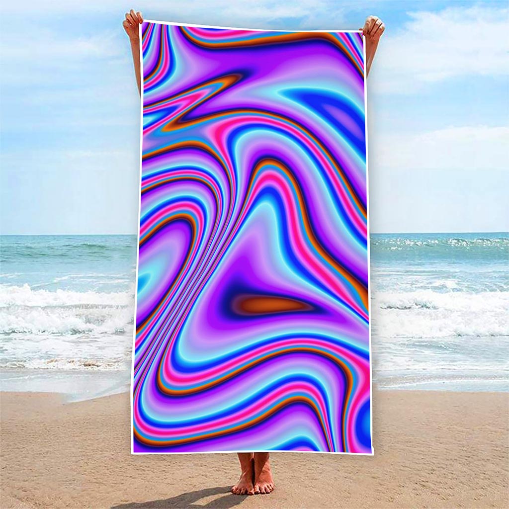 Purple Psychedelic Trippy Print Beach Towel