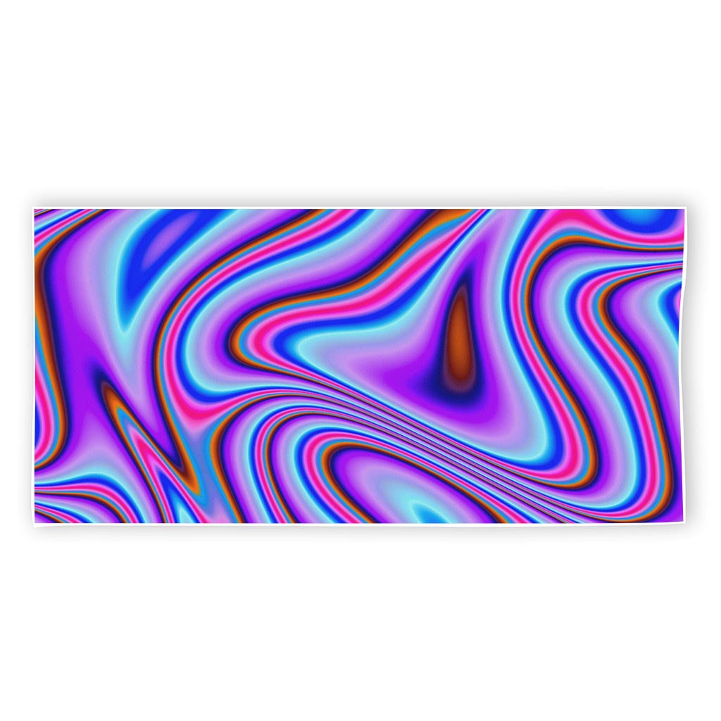 Purple Psychedelic Trippy Print Beach Towel