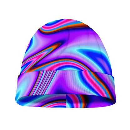 Purple Psychedelic Trippy Print Beanie
