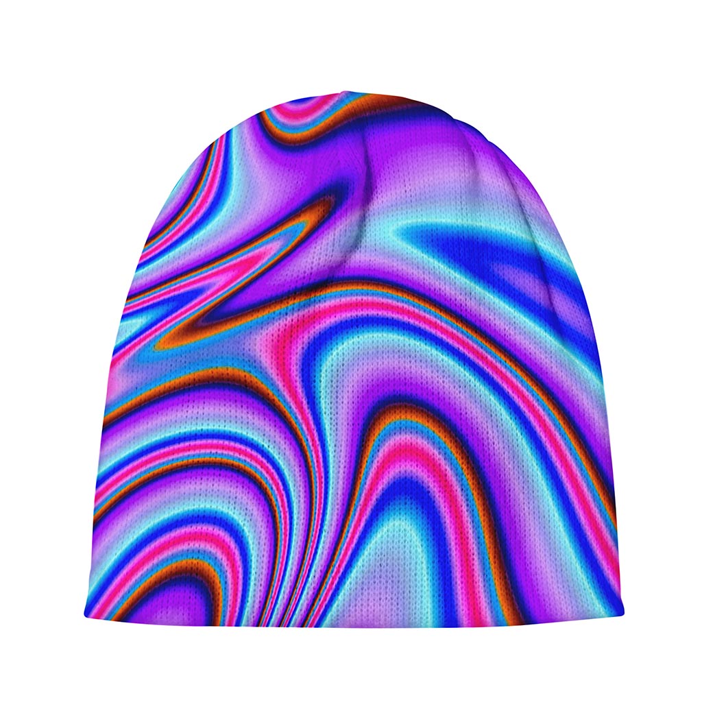 Purple Psychedelic Trippy Print Beanie