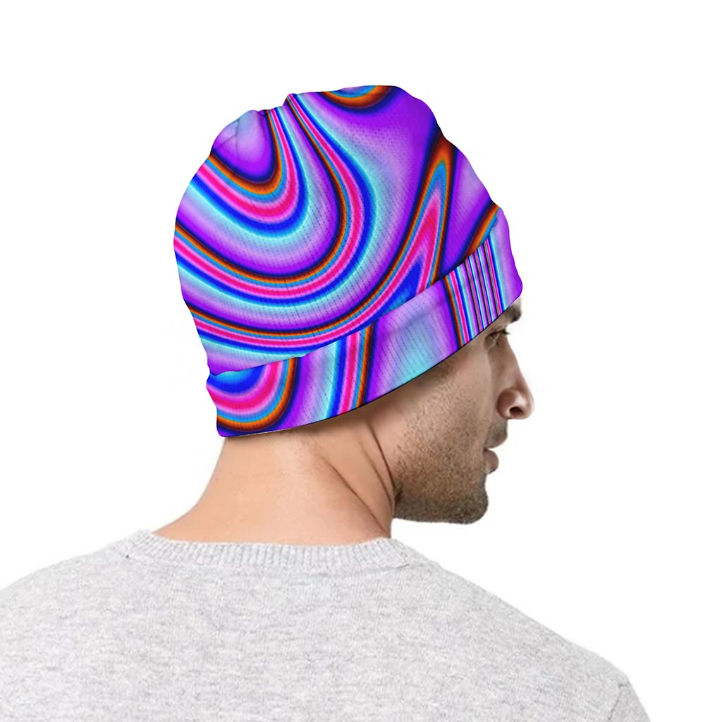 Purple Psychedelic Trippy Print Beanie