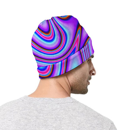 Purple Psychedelic Trippy Print Beanie