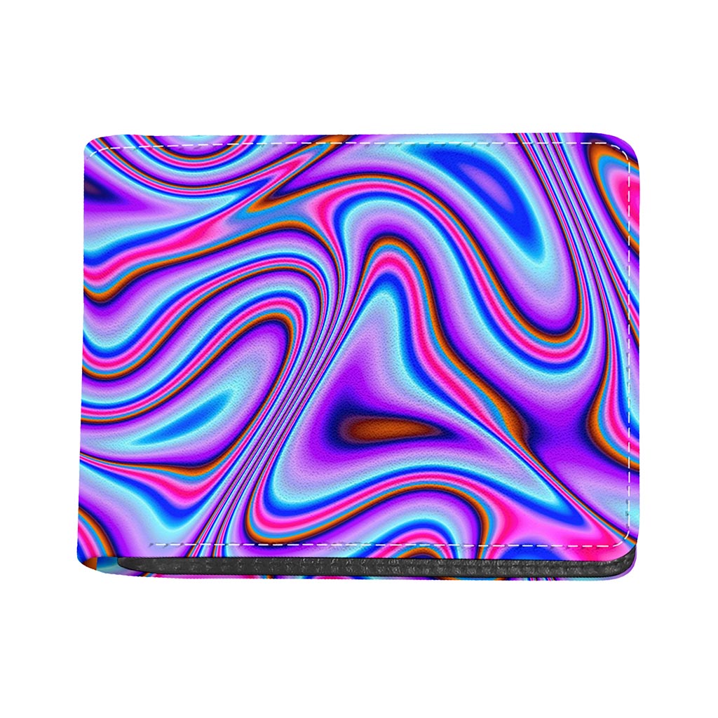 Purple Psychedelic Trippy Print Bifold Wallet