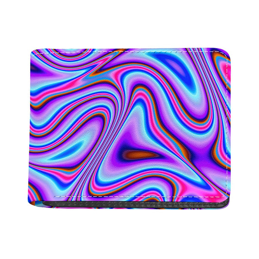 Purple Psychedelic Trippy Print Bifold Wallet