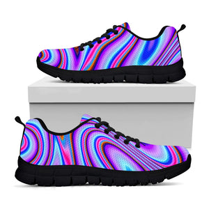 Purple Psychedelic Trippy Print Black Running Shoes