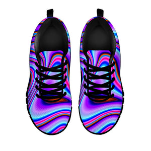 Purple Psychedelic Trippy Print Black Running Shoes