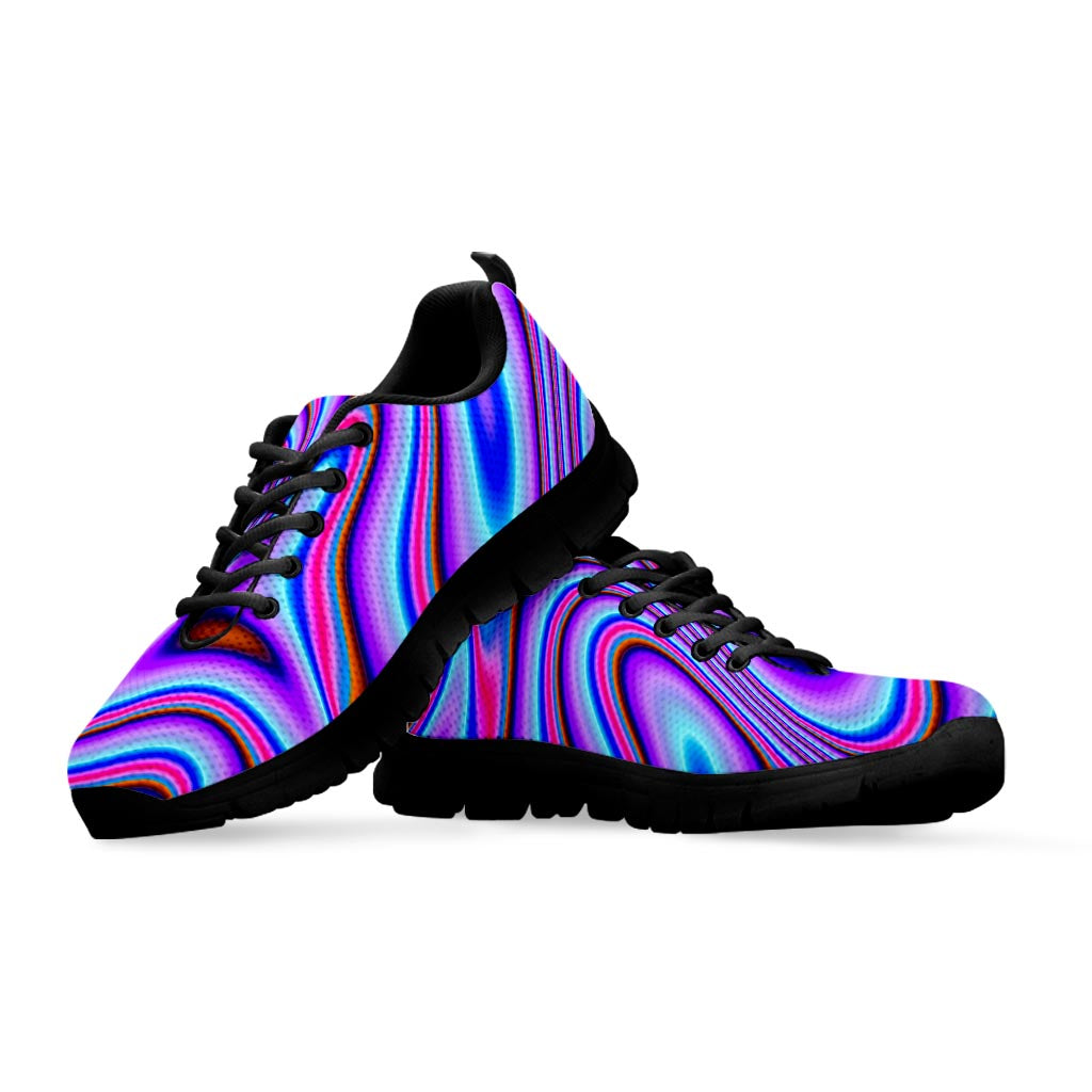 Purple Psychedelic Trippy Print Black Running Shoes