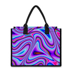 Purple Psychedelic Trippy Print Canvas Tote Bag