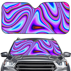 Purple Psychedelic Trippy Print Car Windshield Sun Shade