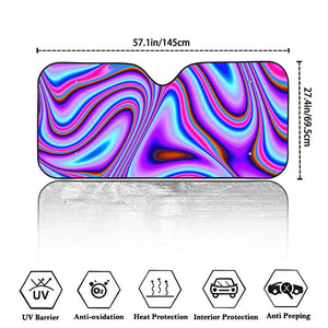 Purple Psychedelic Trippy Print Car Windshield Sun Shade