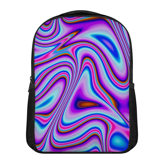 Purple Psychedelic Trippy Print Casual Backpack